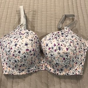 Modern Movement Floral Pattern Bra